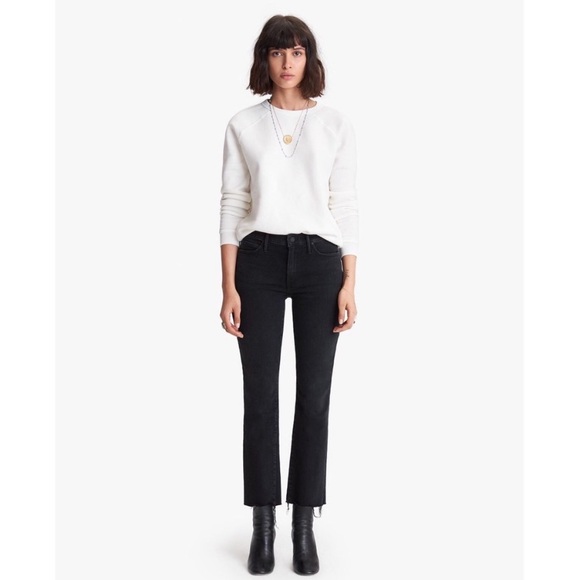 MOTHER Rascal Ankle Snippet Cropped Jeans in BLACKBIRD SIZE 24 - Picture 4 of 15